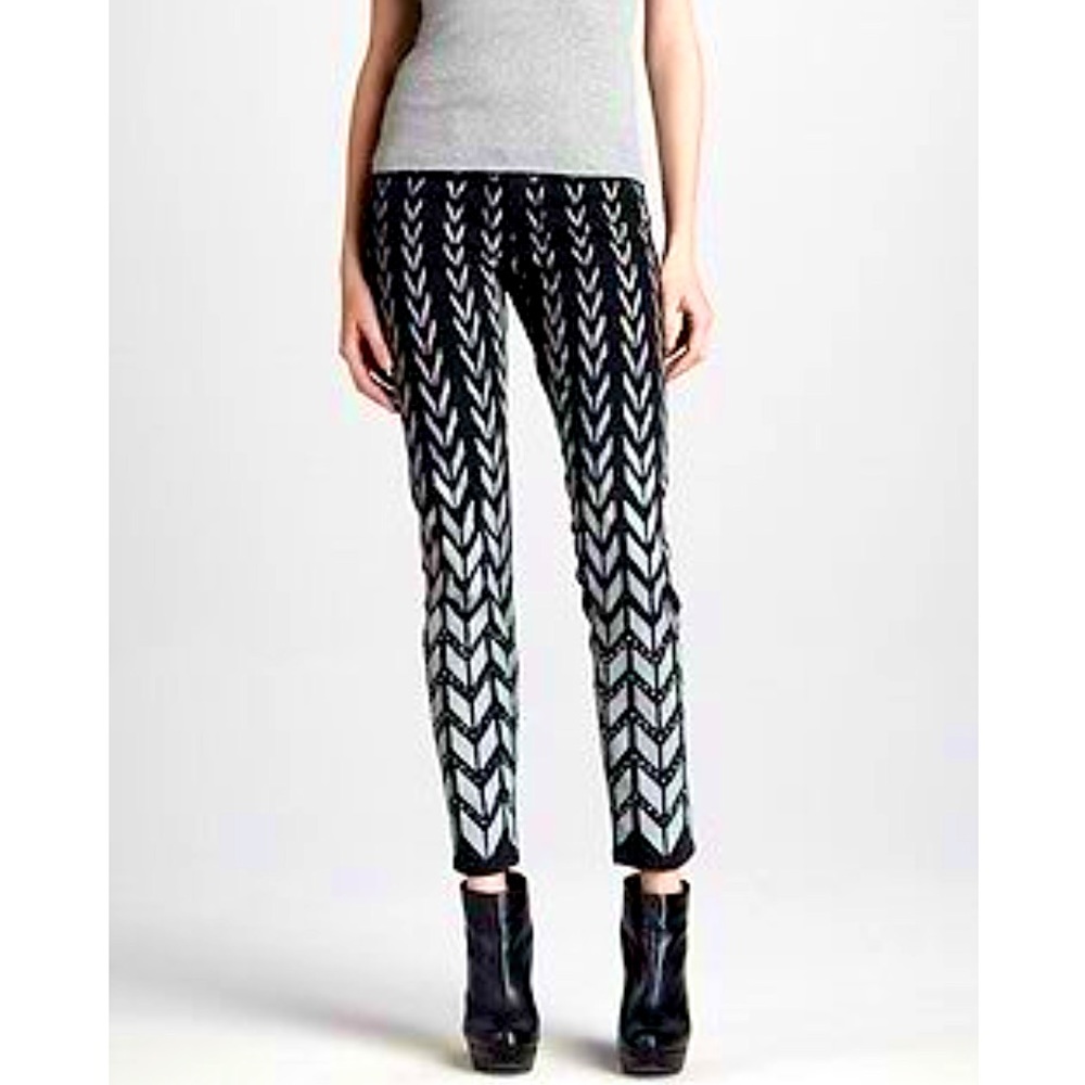 NWT CURRENT/ELLIOTT black chevron ombré rhinestone jeans size 25/0 new with tags